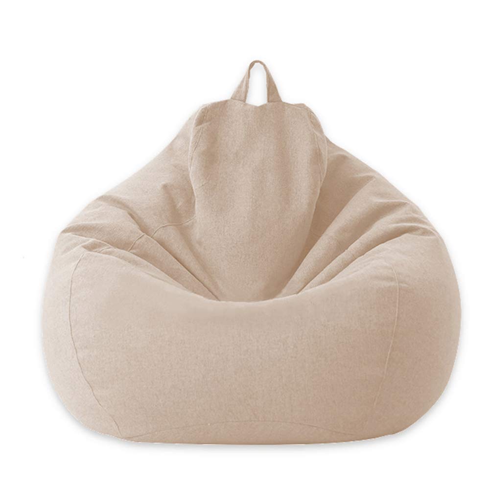 Sac de Haricot Pouf Couverture, Pouf géant en Toile pour intérieur et extérieur Confortable Coussin de Sol Siège Poire, sans Remplissage,Kaki,S