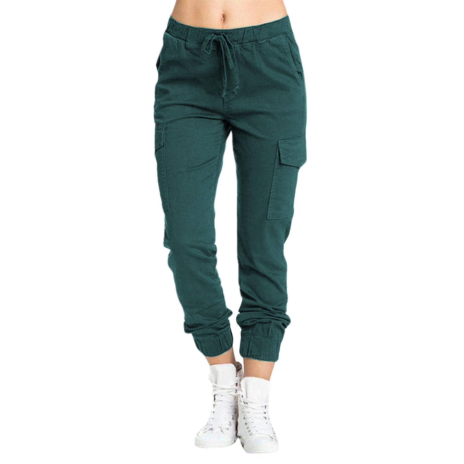 Womens Lightweight Hiking Cargo Pants Outdoor Quick Dry Pants Casual Elastic Waist Travel Sweatpant with Pocket