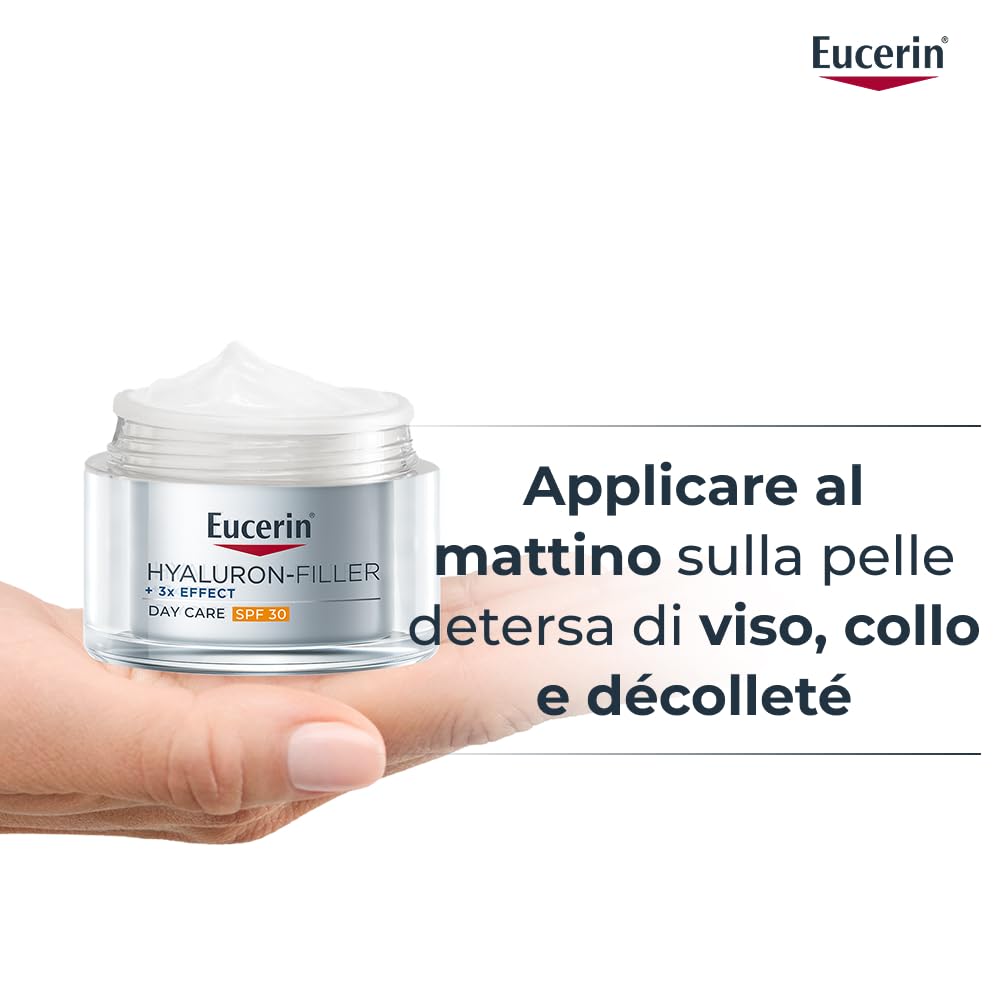 Eucerin Skincare Kit con Hyaluron-Filler Crema Giorno SPF 30 50 ml + Refill 50 ml, Crema viso antirughe e idratante e ricarica ecologica, Con Acido Ialuronico, Per tutti i tipi di pelle