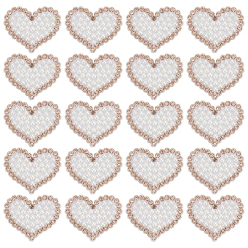 Patchs cœurs strass autocollants à bordure dorée pour customiser vos jeans