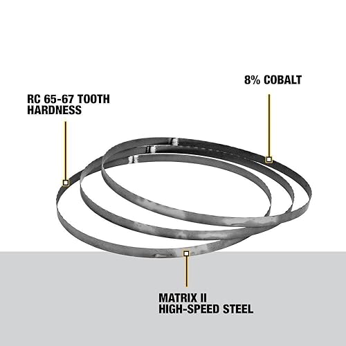 Miniatura 5 de DEWALT Hoja de sierra de banda portátil 32-78 pulgadas 0020 pulgadas 18 TPI paquete de 3 DW3983C