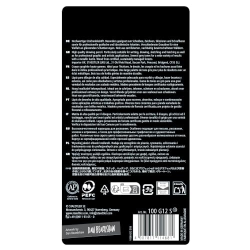 Staedtler Mars Lumograph Crayons à papier de très haute qualité pour écriture et dessin artistique Boîte en métal avec 12 crayons assortis 8B 2H 100 G12 - vue 5