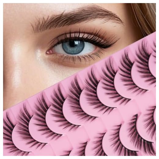 LOPHE Pestañas Postizas, 10 Pares Cat Eye Lashes, Pestañas Postizas Naturales, Winged False Eyelashes, Agranda Tus Ojos, 3D Lashes de Ojo de Gato, Efecto Realista (Negro-XX5)