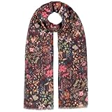 FRAAS Bufanda de Mujer Vealona Flowers - con flecos otoño/invierno Invierno - talla única ciruela