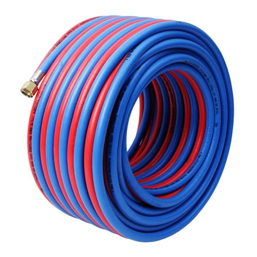 Manguera de antorcha de soldadura, manguera doble de oxiacetileno con accesorio de cobre