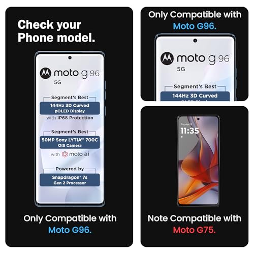 Image of FIRST MART Military-Grade UV Tempered Glass For Motorola G96 5G (6.67 Inch) With Easy Installation Kit | Edge-To-Edge Protector Coverage | Crystal Clear, Pack of 2