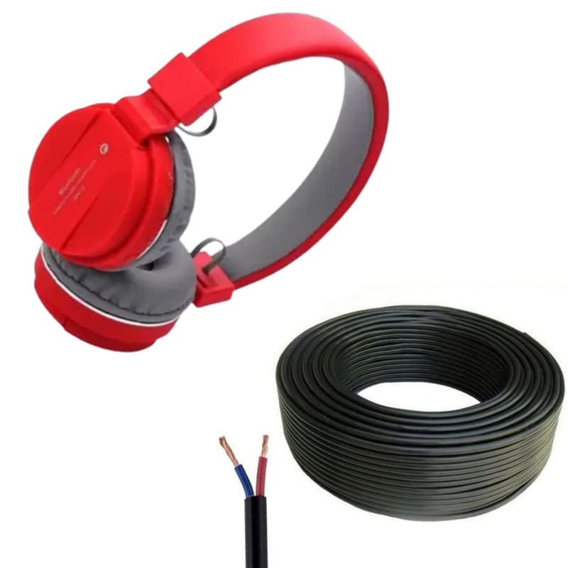 Combo Pack of 2 Items - Comfortable On-Ear Bluetooth Wireless Headphone, Flat 2 core Copper Wires Cable 1mm for Domestic and Industrial Electric Connections up to 1500 watts 25 Feet-image-33