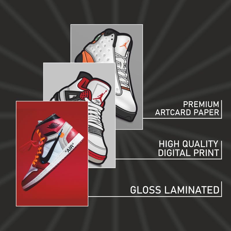 Image of POSTERONN Pack of 54 Fashion Sneakerhead Posters 4x6 Inch | Aesthetic Wall Collage Kit for Bedroom, Living Room & Gym Decor | Streetwear Style Photo Cards | Room Decoration Gift for Friends Men Teens
