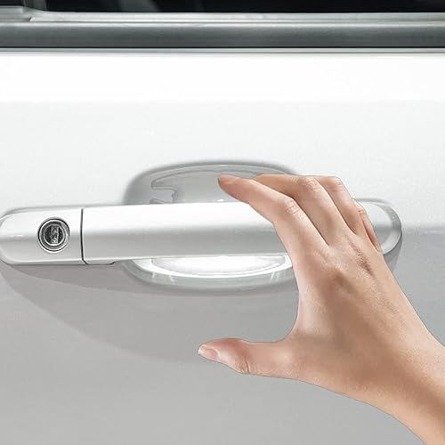 Miniatura 7 de 4 protectores transparentes 3D para manija de puerta de automóvil, transparente, universal, protector de vasos, impermeable, antiarañazos, adecuado