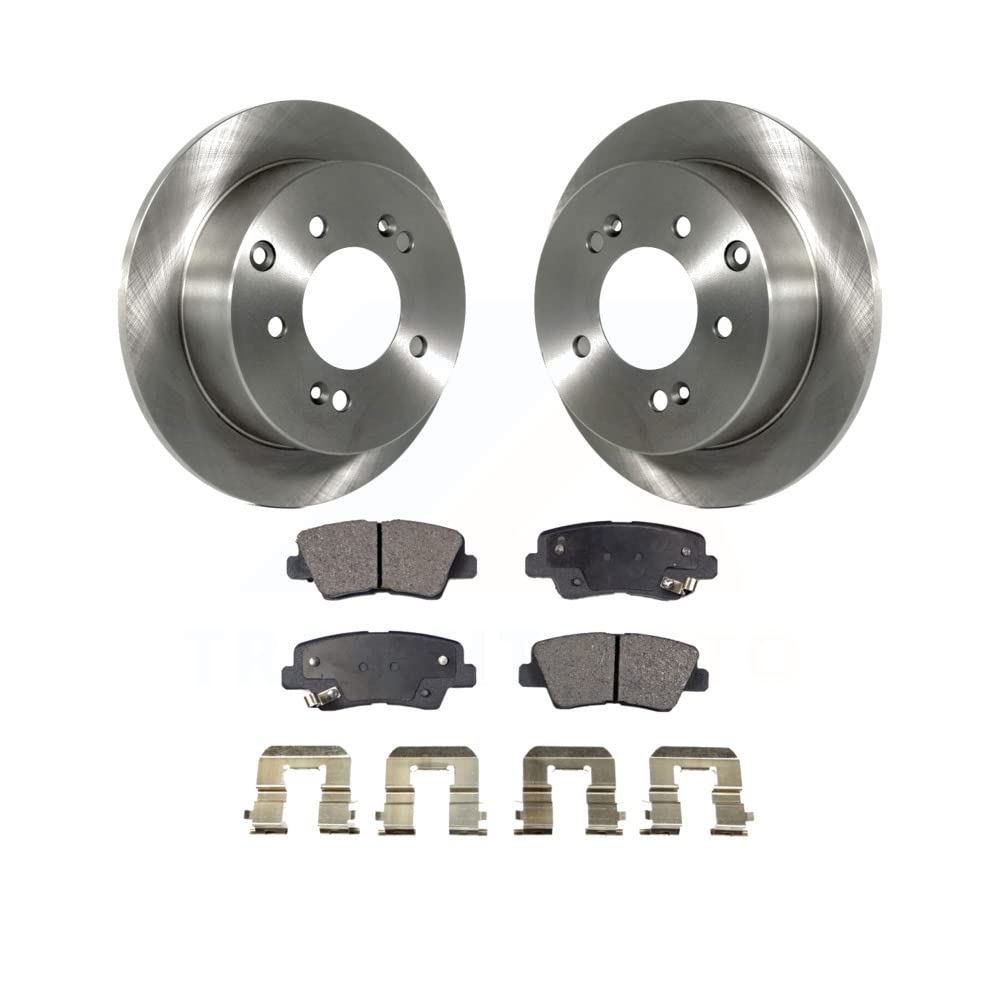 Transit Auto - Rear Disc Brake Rotors And Ceramic Pads Kit For 2010-2013 Kia Soul K8T-102030