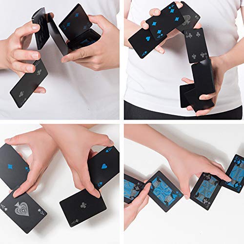 Toyshine Waterproof Plastic Playing Cards, Black Color, Classic PVC Table Cards, Black - B, For Adult - Image 4 thumbnail