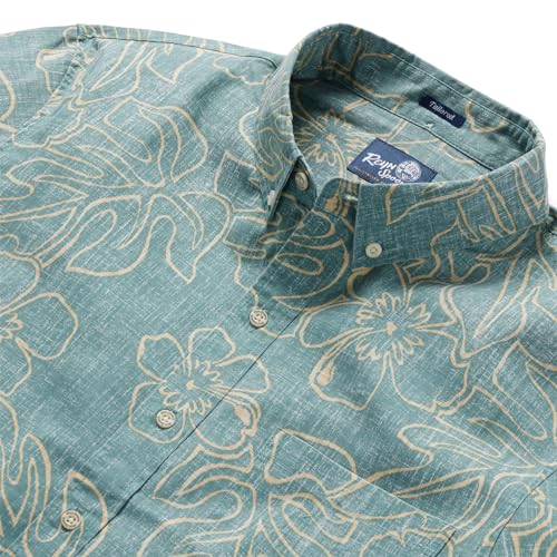 Reyn Spooner Men’s Tropical Leaves Hawaiian Aloha Shirt - Tailored Fit Button Front2