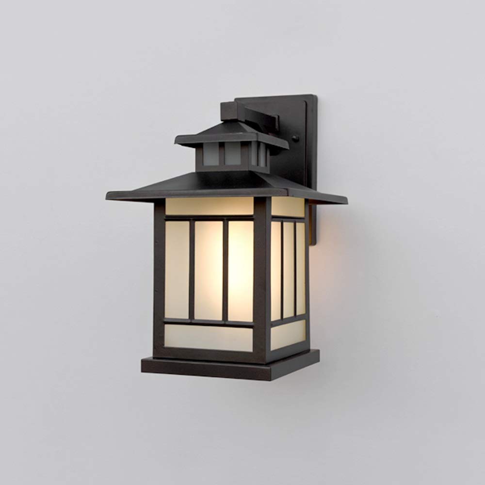 HXYSXHJUO Victoria Selling Wall Lamp Brown Waterproof E27 Porch Light Sconce Square Glass Lantern Garden Villa Landscape Aluminum Garage Entrance Lighting