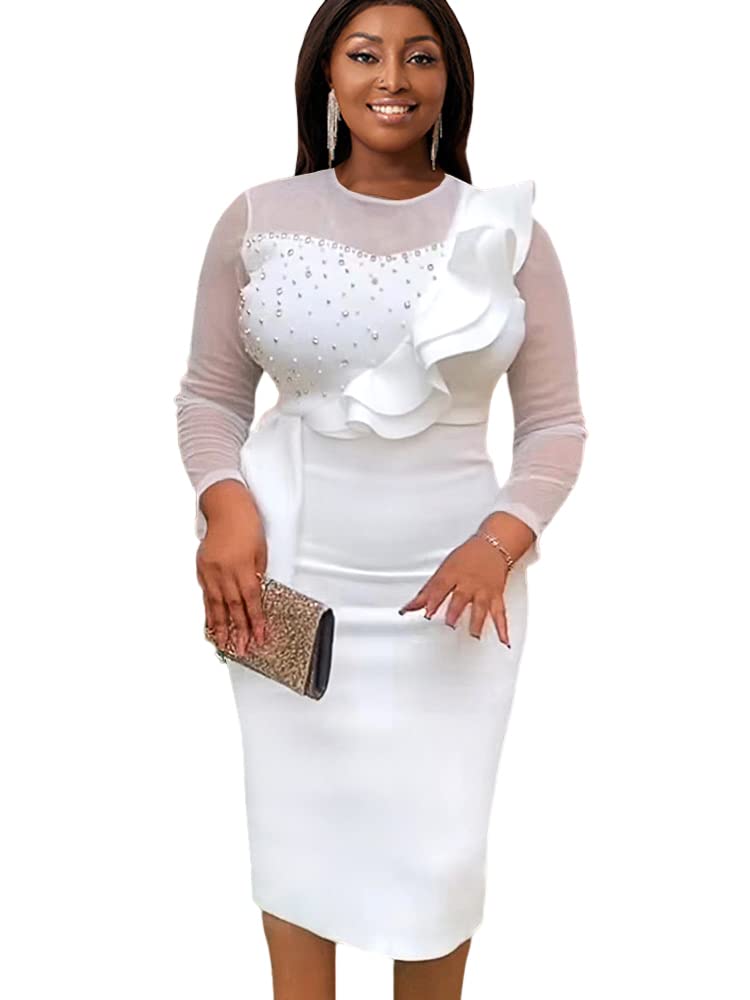 Robe péplum irrégulière en maille ONTINVA pour femme - 4