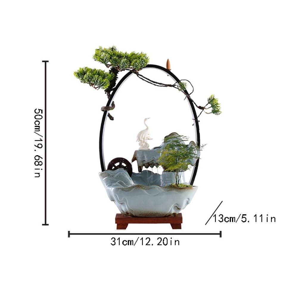 Fuente Decorativa de jardín, Fuente de Agua con Cascada, de cerámica, Feng Shui Zen, decoración para salón, Dormitorio, Oficina