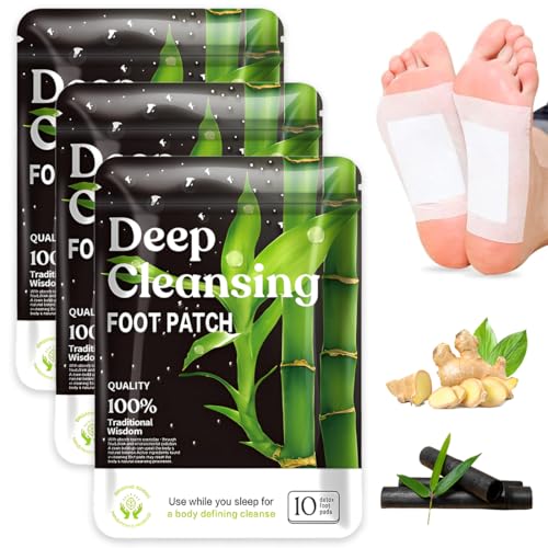 XPEX 30 Piezas Deparches Detox Pies, Parches Desintoxicantes,Principios Activos Naturales,Para Eliminar Toxinas del Cuerpo,Mejoran la Circulación,Mejoran el Sueño