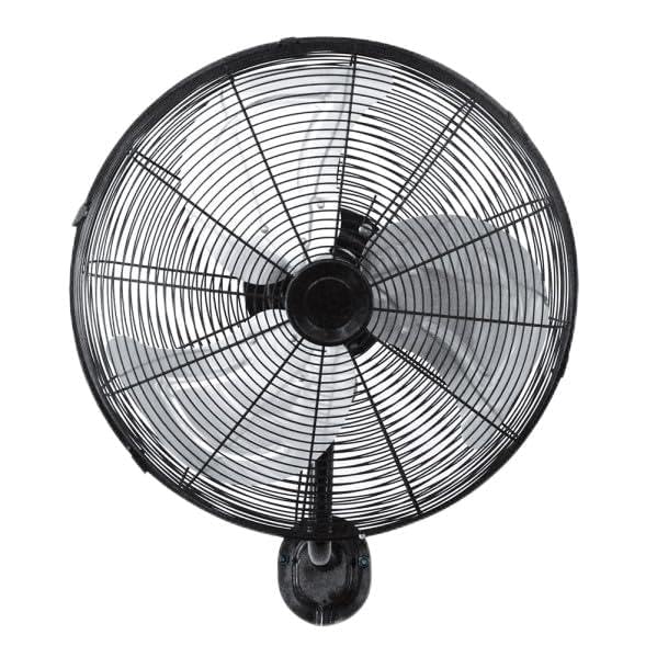 Ventilador de pared 60W, negro/plata, 40 cm, 3 velocidades, orientable y oscilante, ideal para refrescar espacios interiores.