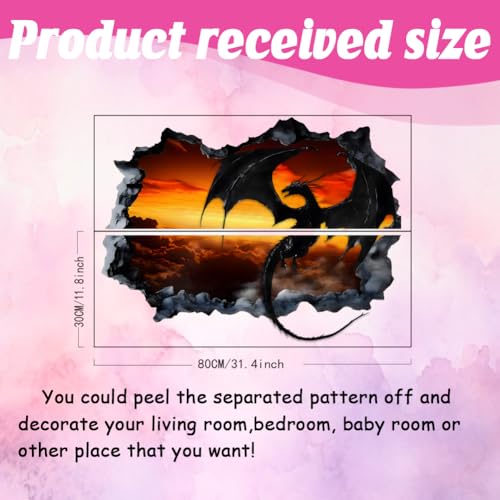 Vinilo Decorativo 3D Dragón Negro Superdant miniatura 2