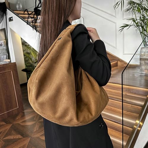 Faux Suede Tote Bags for Women Vintage Suede Slouchy Hobo Bag Shoulder Handbag Leather Underarm Purse Top Handle Handbag 20252