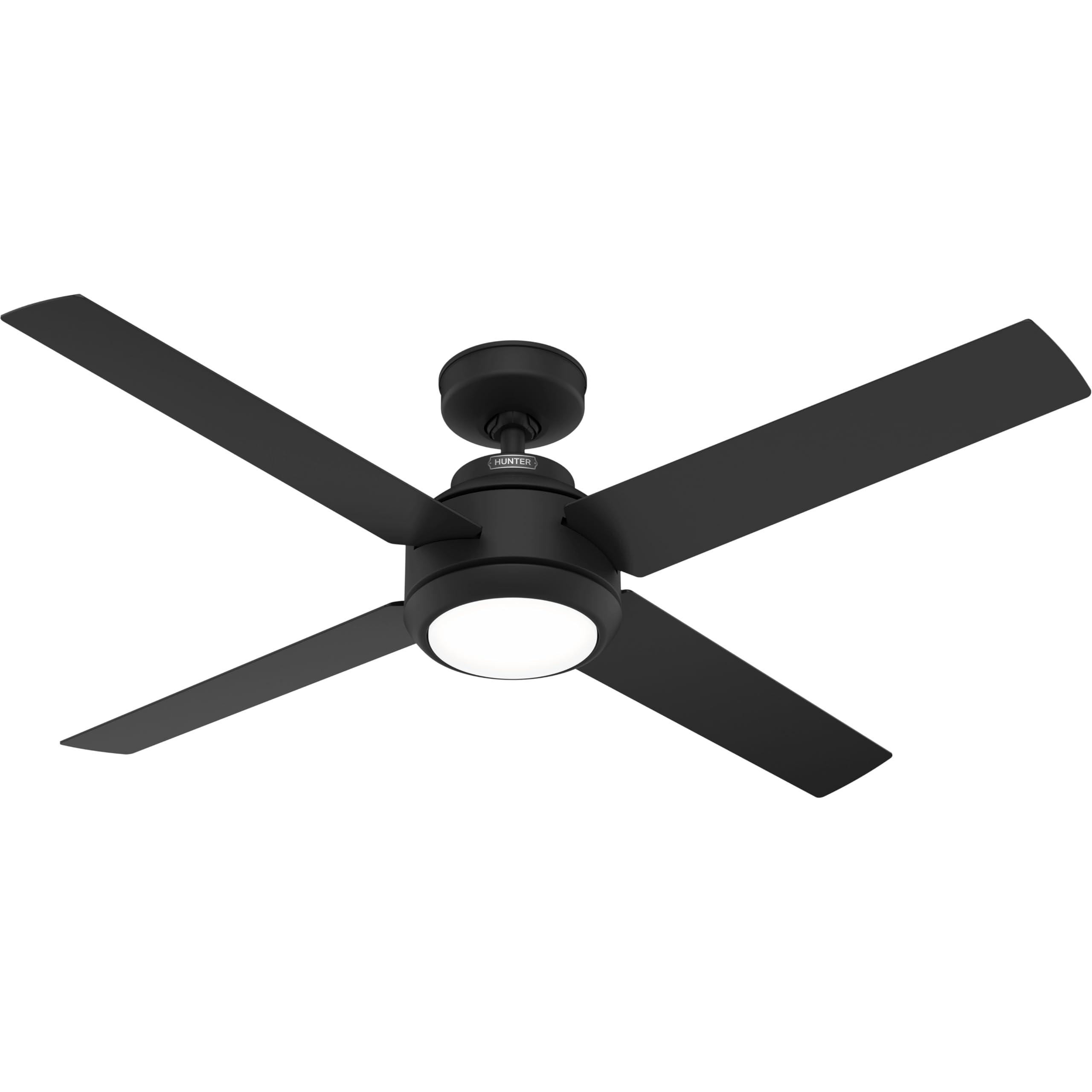 Hunter Fan 132 cm / 52 inch Greta Matte Black Indoor Ceiling Fan with LED Light Kit and Handheld Remote, Summer/Winter Operation, Model 52640