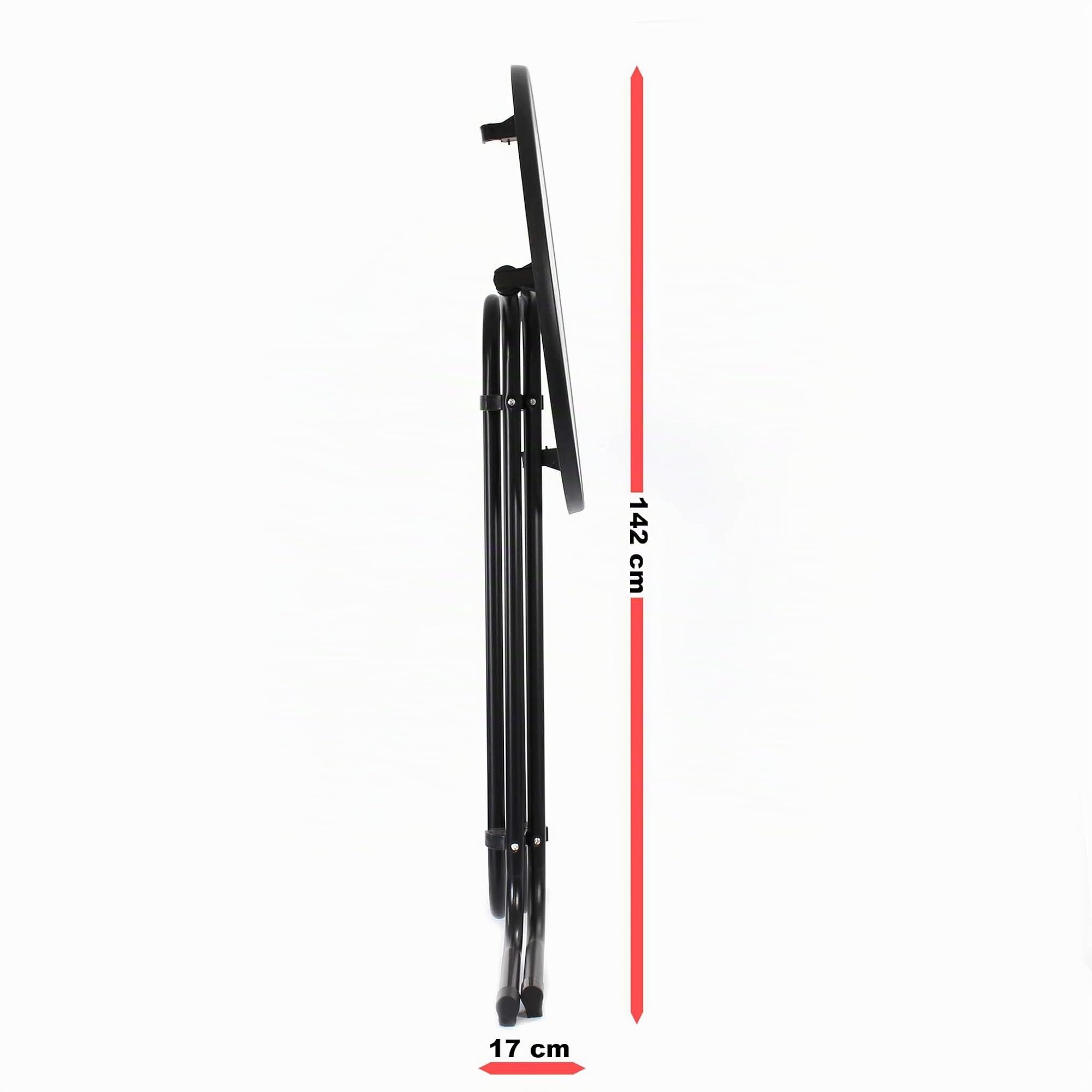 Mesa Bistro Plegable Negra Redonda Ø 80cm Mesa de pie para Interior/Exterior 110cm de Alto