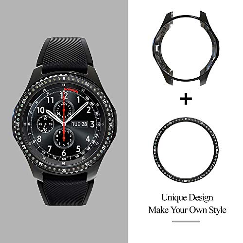 [2 Pack] JZK Samsung Galaxy Watch 42mm Bezel Ring Styling,Adhesive Cover Anti Scratch & Collision Protector Bezel Loop+Screen Protector Case for Galaxy Watch 42mm Smartwatch Accessories - Thumbnail 3