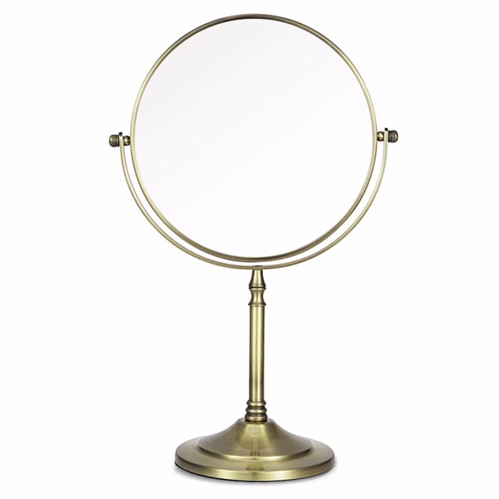 BLUENIVEYY8-Inch Tabletop Two-Sided Swivel Vanity Mirror with 3X Magnification, 11-Inch Height,360 Rotation