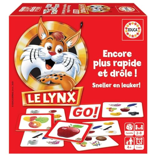 Educa - Le Lynx - Lince GO Arrive, Une Version du célèbre Jeu de société à emporter Partout dans sa Version Carte. Recommandé à partir de 6 Ans (18716)