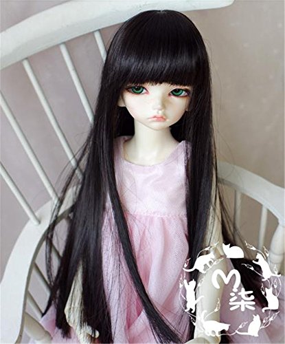 Tita-Doremi BJD Poupée Perruque Ball-Jointed Doll 1/3 8-9 inch 22-24cm Dollfie Pullip SD DOD DD Black Doll Toy Head Perruque Cheveux (Perruque Seulement,Pas Une poupée )