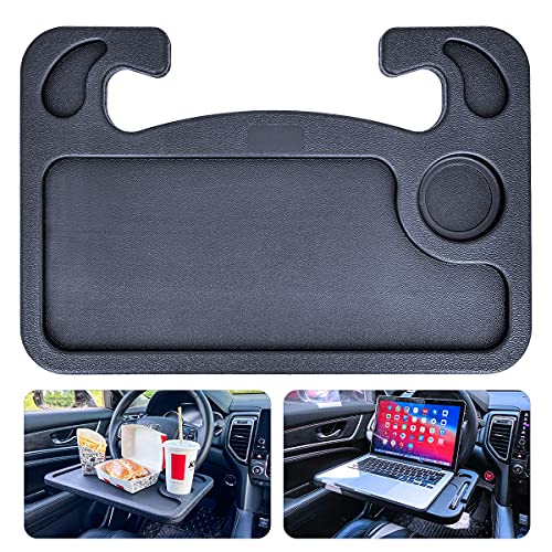 Reechall Steering Wheel Table, Food Table for Car, Steering Wheel Laptop Tray for Car, Car Desk for Eating, Steering Wheel Desk for Trucks/SUV/Car, Multi Purpose Car Steering Wheel Tray Desk Table