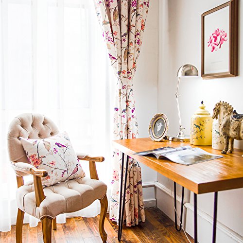 Vogol Printed Bedroom Curtains, Window Grommet Panels Floral Room Darkening Drapes,Curtain For Living Room And Balcony, W52X L96 Inch, One Panel, Purple #TOP1