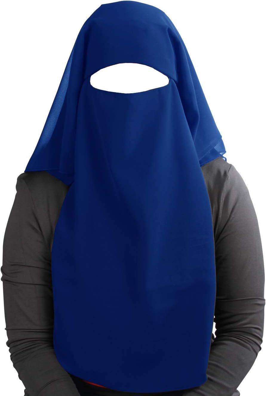 3 Layers Saudi Niqab In Breathable Georgette, Wholesale Price, 1pc Face Veil NQ-003