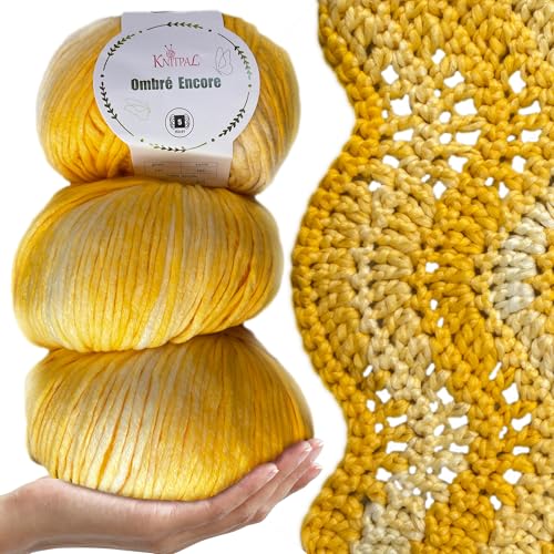 Image of Ombre Encore Chunky Ombre Yarn #5 Weight, 3-Pack (507Yds /420G), Duck Yellow