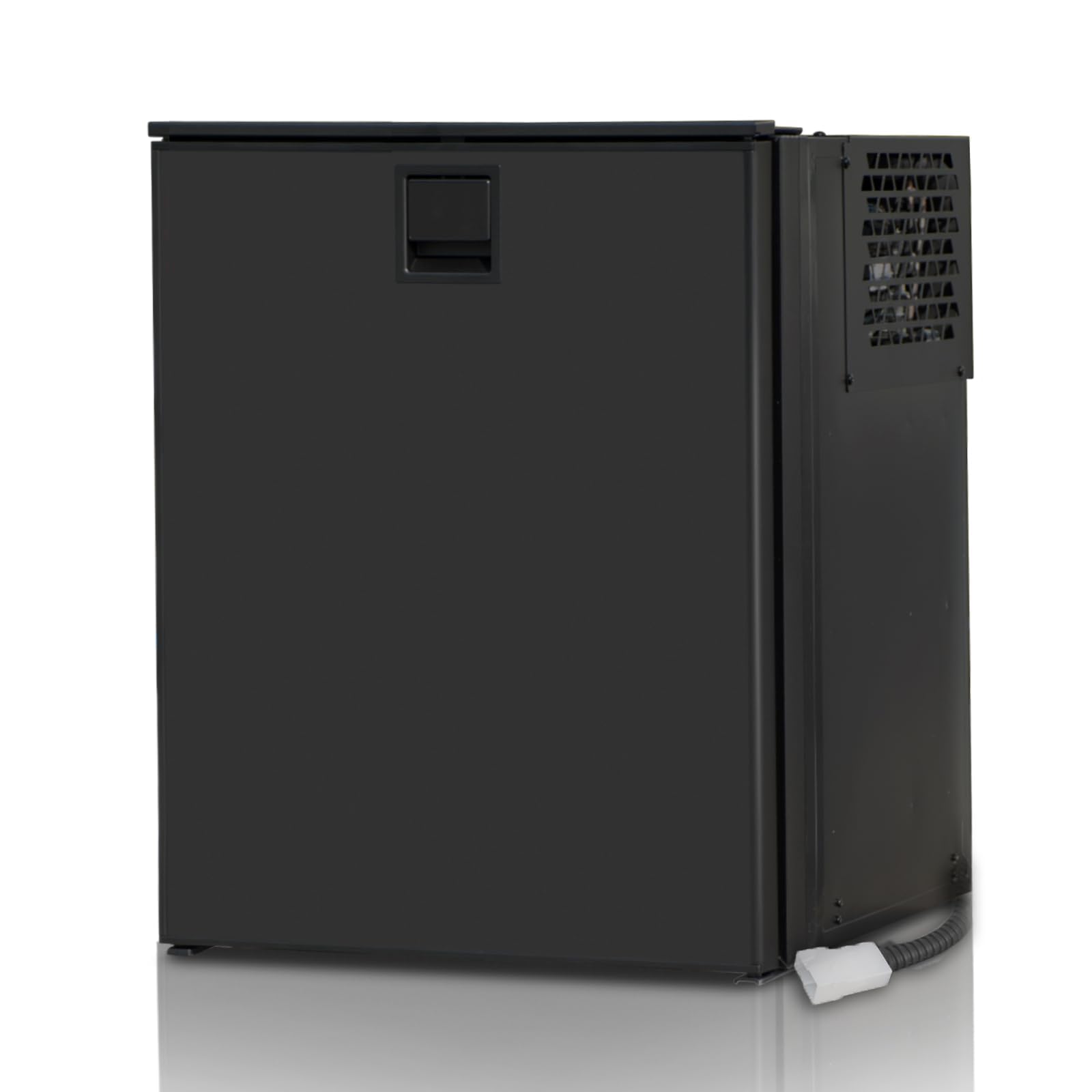 Techomey 3 Cu.Ft Mini Refrigerator, 12/24V 85L RV Fridge with Freezer, LED Light, Anti-Shock&Shake, Reversible Door, Compact Refrigerator for Car, Camping, Van, Boat, Truck, Black