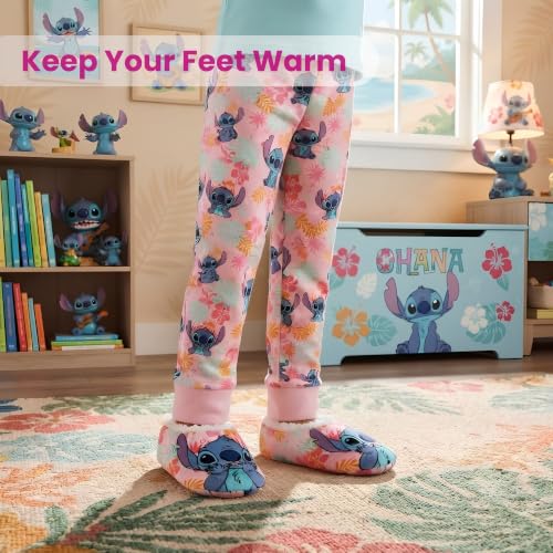 Image of Women Slipper Plush SlipOn Sock Slippers Stitch Minnie Jack Skellington