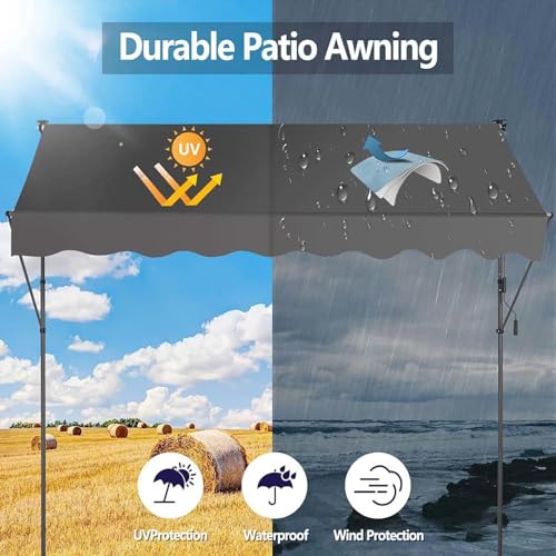 Auvent de terrasse rétractable 4m de haute résistance en toile polyester pour aménagement extérieur