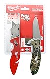 Milwaukee 48-22-1990C Fastback Camouflage Locking Blade w/ Reversible Wire Frame Belt Clip (Bonus 48-22-1901 Fastback Flip Utility Knife Included)