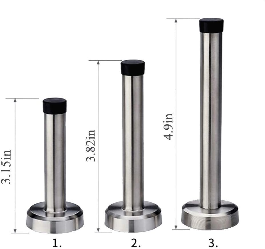 Uр Tо 40% оƒƒ Door Stops, Solid Rigid Door Stop, Modern Brushed Heavy Duty Door Stop with Mute Rubber Tip, Wall Mount Stainless Steel Doorstop Door Holder for Home and Office, 5 Inch