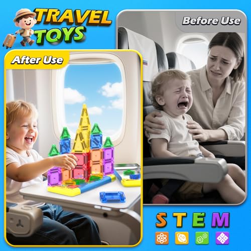 Image of Mini Magnetic Tiles Travel Set STEM Educational Toys for Boys & Girls 3-8