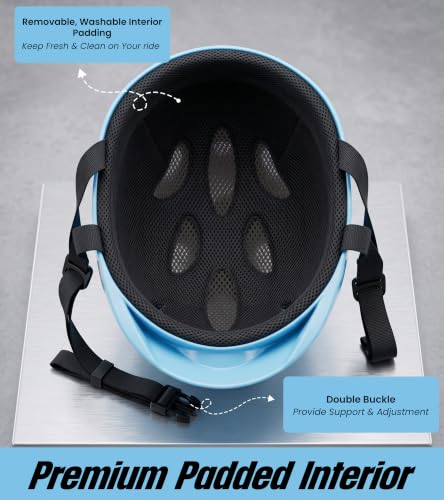 Image of OXYGEN Kids Bicycle Helmet for Age 3-8 Years | Lightweight Safety Helmet with Adjustable Strap & Air Vents | Size 24x17x10 cm | Ideal for Cycling, Skating, Scooter - Boys & Girls (Sky Blue)