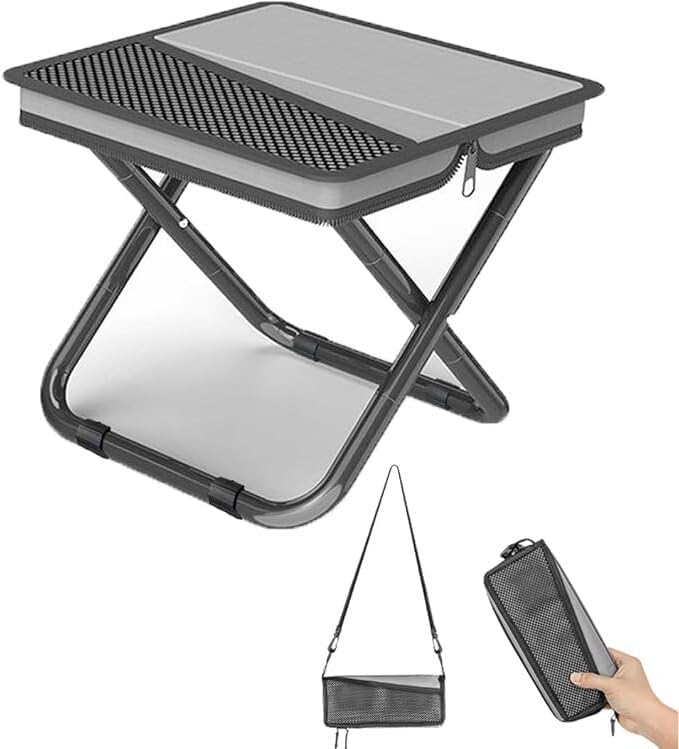VEDHAK Foldable Camping Stool, Oxford Cloth Seat Shoulder Bag Camp Fishing Collapsible Chairs Carry Bag Ideal for Camping, Hiking, Fishing, Gardening & Beach Outdoor Portable Multi Functional Use.-image-4