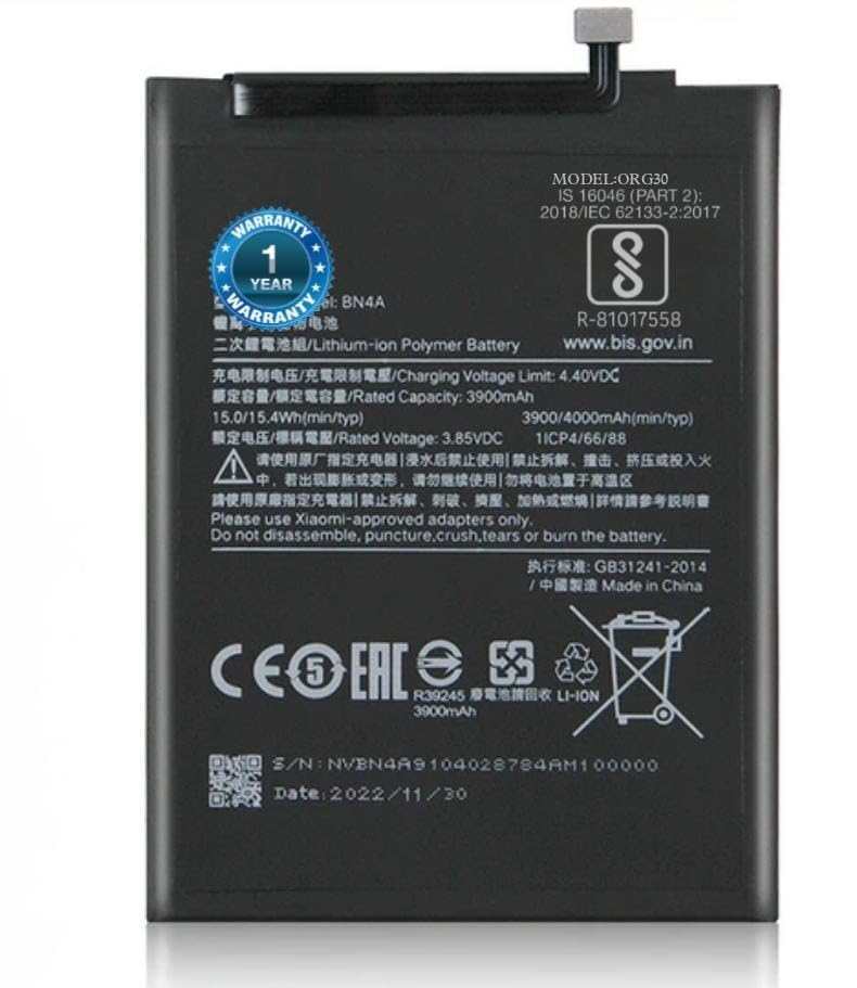 Image of Original BN4A Battery for Redmi Note 7 Pro /7 / 7S / M1901F7C / M1901F7G / M1901F7S Battery with 1 Year Warranty**** (N009)