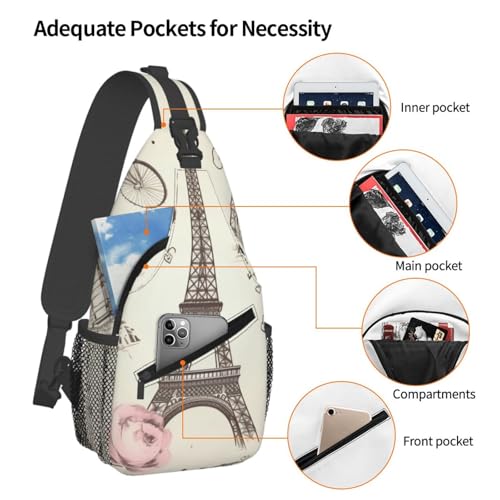 Bolso cruzado tipo sling para hombre y mujer negro miniatura 4