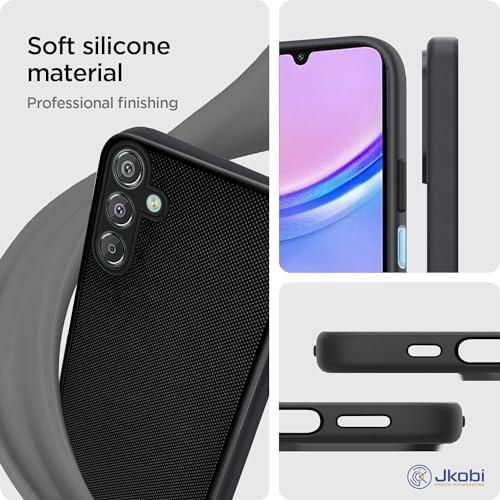 Image of Jkobi Back Case Cover for Samsung Galaxy M15 5G (Textured Grip Design | Slim and Light Weight | Soft Touch and Feel | Black)