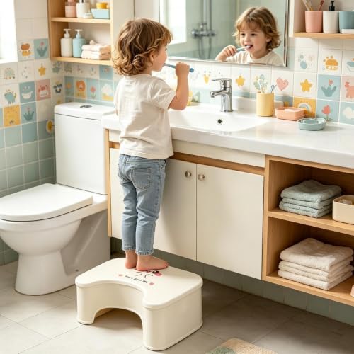 Escalón para inodoro y retrete con almacenamiento para personas mayores y niños 3