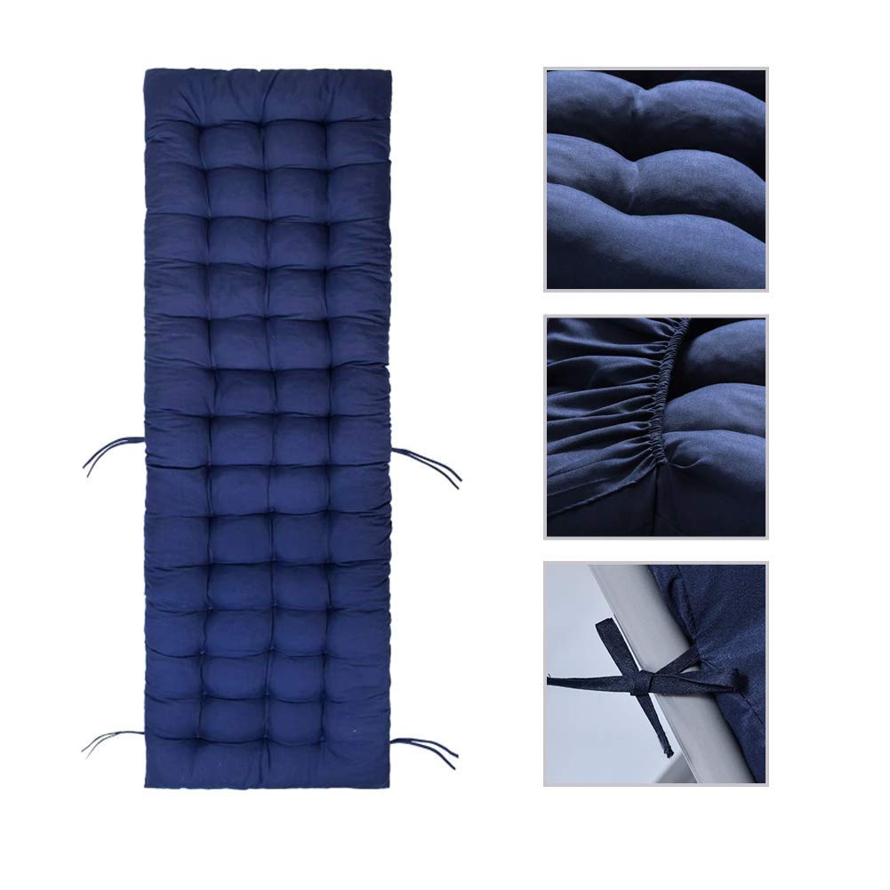Atyhao Cuscini per Lettini Prendisole, Cuscini per Lettini Prendisole da Giardino Spessi di Ricambio, Cuscino per Sdraio per Chaise Longue Reclinabile da Giardino per Esterni (Blu