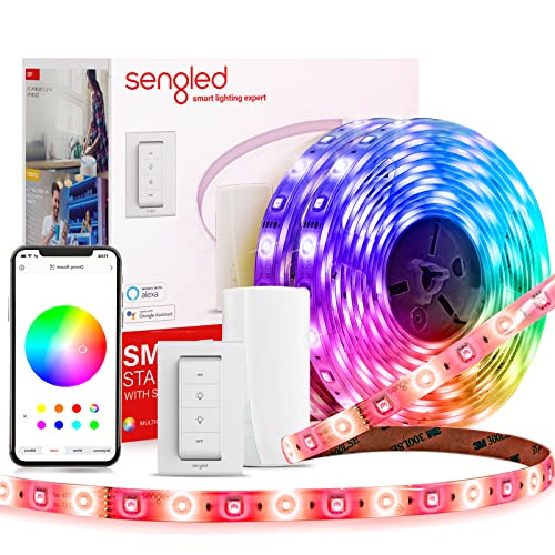 Sengled Smart Zigbee LED Multicolor Light Strip Kit, Include 10M (32.8ft) Light Strip, Smart Hub and Smart Light Switch, Works with Alexa & Google Assistant, RGBW, High Brightness, 2700Lumens