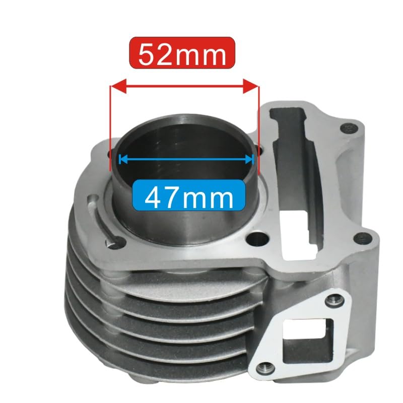 Image of SOLD OUT-Tupo GY680-47 Cylinder Kit 80cc Big Bore Compatible with TAOTAO JONWAY ZNEN Roketa ATV Moped Go-Kart That Equipped With GY6 4-Stroke 69mm Valves 139QMB Engine, Top End Rebuild Kit