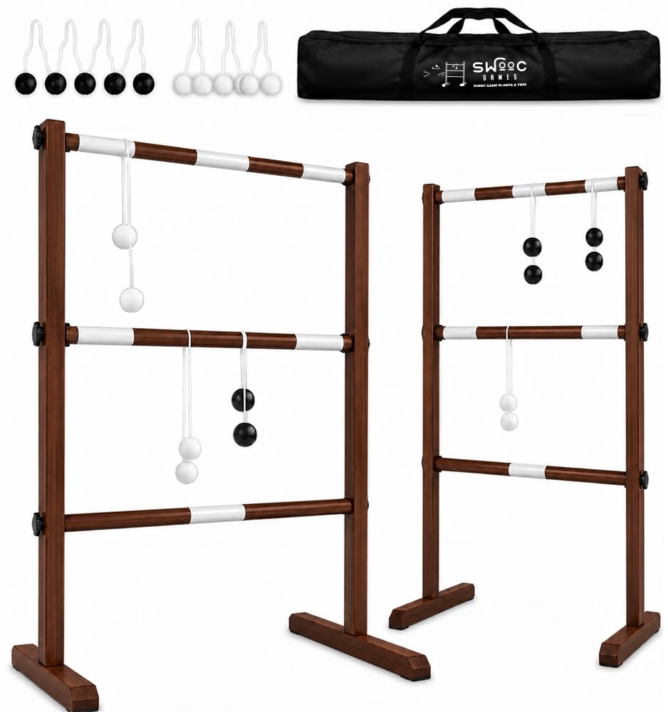Photo 1 of Swooc Games Premium Wooden Ladder Ball Game Set