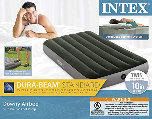 Intex Dura-Beam Standard Series Downy Airbed With Built-In Foot Pump, Twin #TOP4